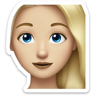 Blonde girl blue eyes with black cat sticker