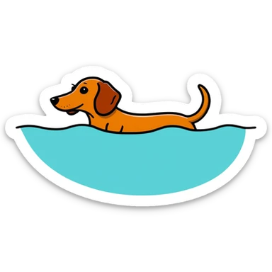 Dachshund swimming sticker