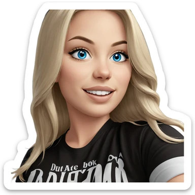 smiling girl with blue eyes sticker