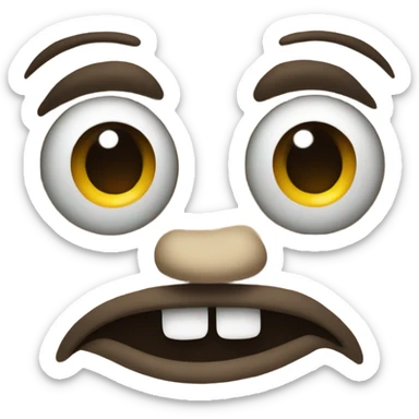 Make an emoji with a grimacing mouth and eyes looking to the side sticker