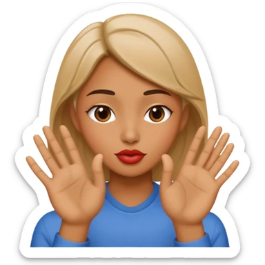 🤔 this hand pose with this 😗 face sticker