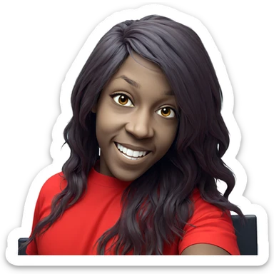 smiling boy with long hair sticker