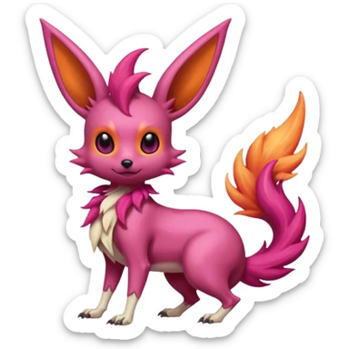 Magenta Skinny skeletal Skeleton-Flareon-fairy sticker