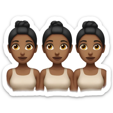 brown girl with black hair rolling eyes sticker