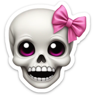 Coquette skull crying with a pink bow sticker