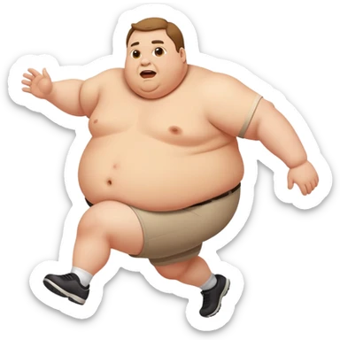 Fat guy getting ran over sticker