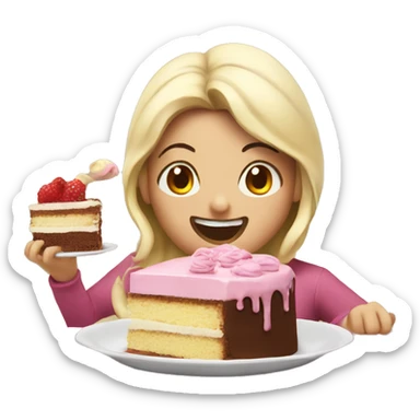 Cake eating cake sticker