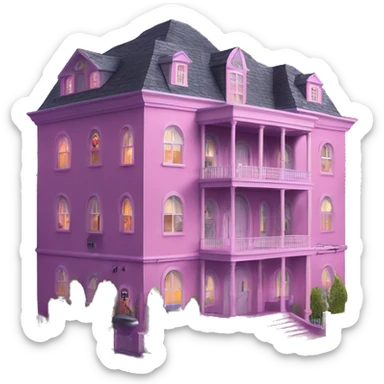 8 story Haunted Barbie manor hotel with attached garage  sticker