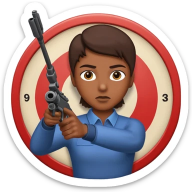 persona apuntando a dianas sticker