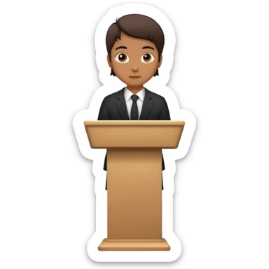 person silhouette speaking from a podium sticker