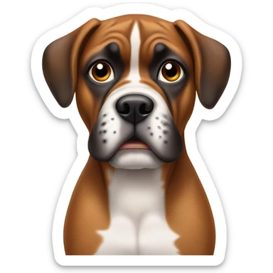 Boxer dog floppy ears rounder face  sticker