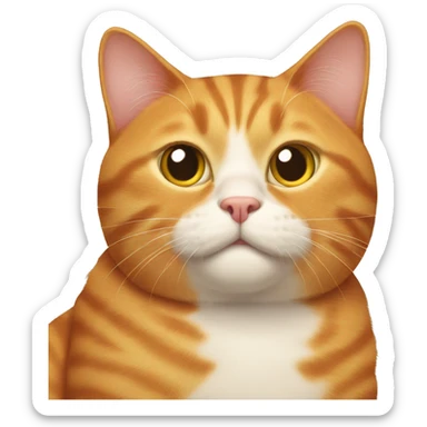 ginger cat with fat face sticker