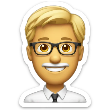 A. Blond beardes man with glasses, smiling sticker