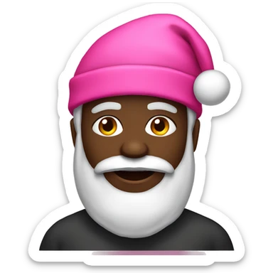 Black Santa with pink hat sticker