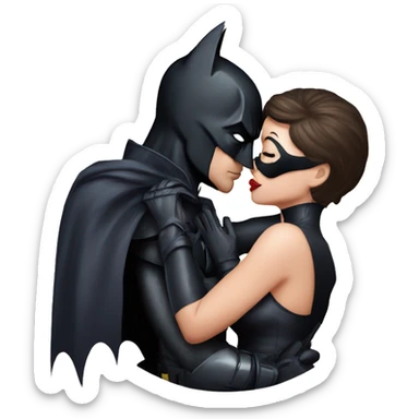batman kissing catwoman sticker