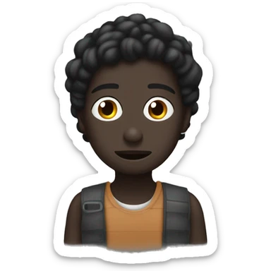 Peli negra durmiendo  sticker