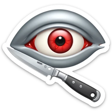 Knife in eye sticker