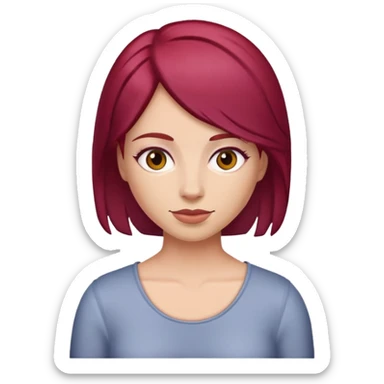 Creatse an iOS emoji of Heart Evangelista with maroon hair sticker