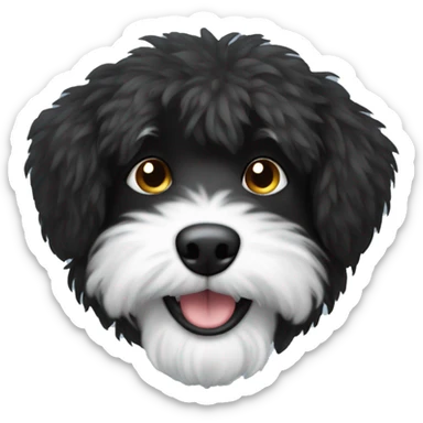 Black scruffy dog with white chin  sticker
