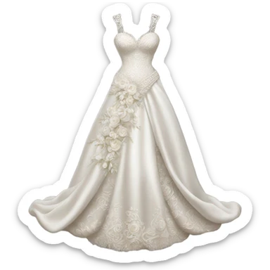 Hyper Realistic ornate Wedding dress displays  sticker