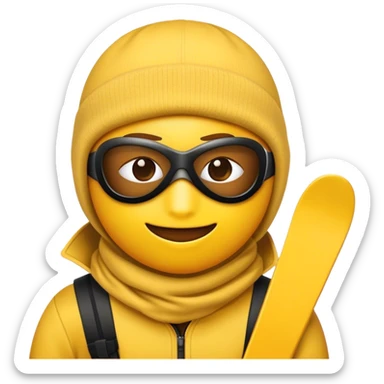 Emoji with ski mask sticker