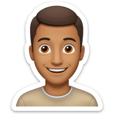 A brown man  happy  his hair cut up sticker