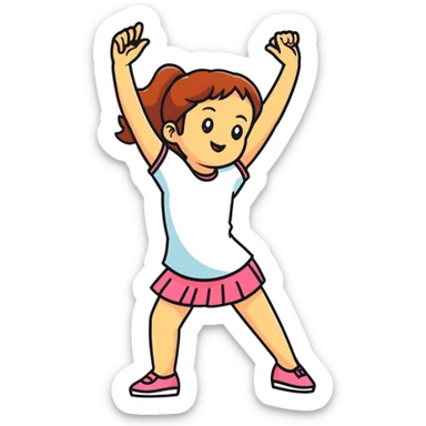 girl dancer moving to music sticker