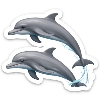 2 males and 2 female dolphins  sticker