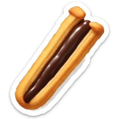 Churro with chocolate dipped tip sticker