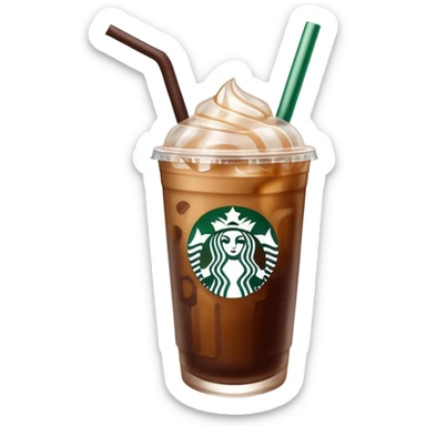 Starbuck ice coffee with ice cubes sticker