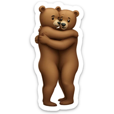 two bears hugging sticker