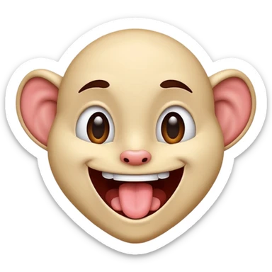 A head shaking side to side with its tung out sticker