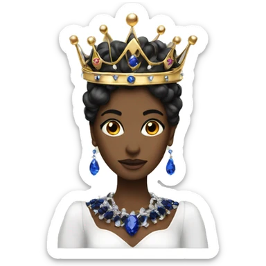 a queen black crown with saphires sticker