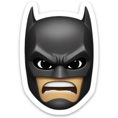 very angry batman with mask on sticker