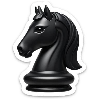 black chess pieces, knight piece sticker