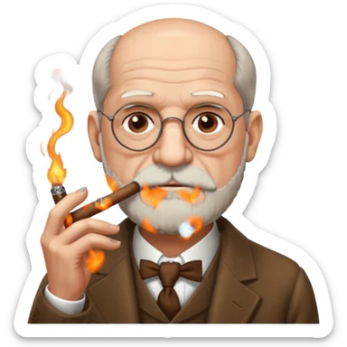 freud fumando un abano sticker