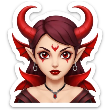 Lilith symbol seductress evil brow haired sexy succubus woman with leather on sticker