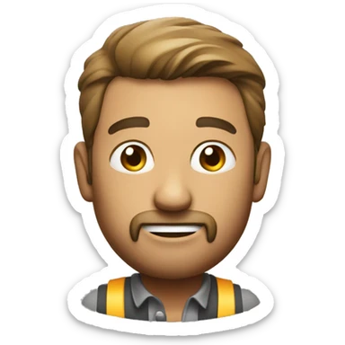 man building a house sticker