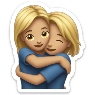 two girls hugging sticker