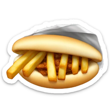 Gyro with fries inside sticker