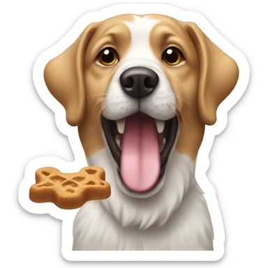Dog with treat sticker