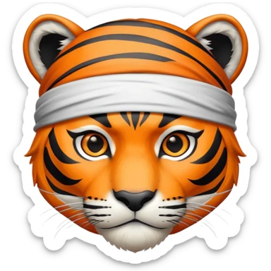Tiger ninja with headband sticker