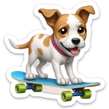 dog on a skateboard  sticker