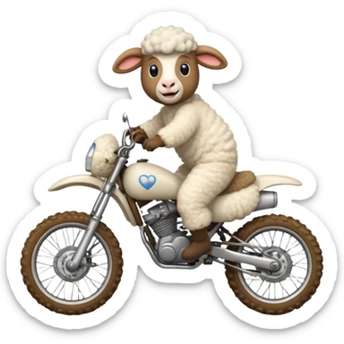 cartoon sheep on a dirt bike jumping sticker