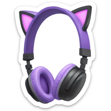 Light purple gaming headphones with cat ears sticker