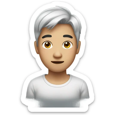 asian boy with big eyebrows  sticker