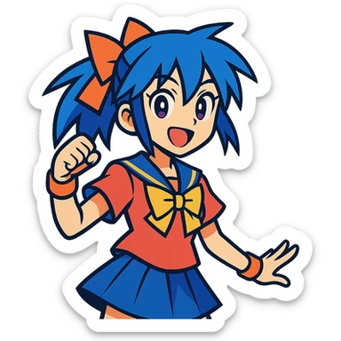 vibrant toon style anime character sticker