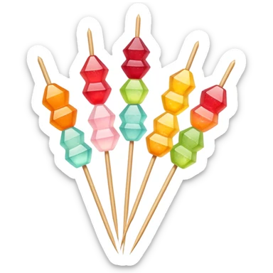 Tanghulu candied fruit skewer with pastel colors sticker