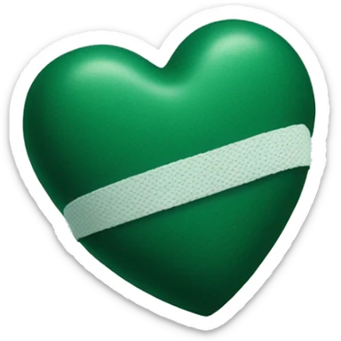 Dark green heart with bandage sticker
