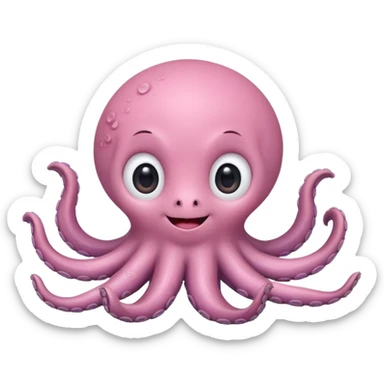 a cute baby octopus in emoji style sticker